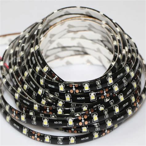 dcv  smd waterproof rgb flexible strip light  ledsm tira pcb black decor tape ribbon