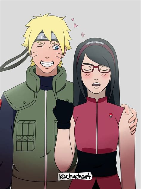 Boruto And Sarada By Kachuchart Boruto And Sarada