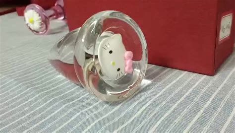 Lovely Hello Kitty Butt Plug High Quality Pink Glass Anal Plug Sex