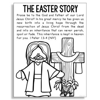 easter story bible verse coloring page resurrection  jesus