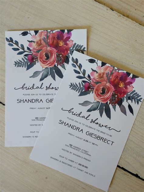 bridal shower printables invitations
