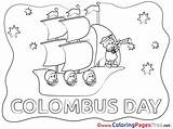 Coloring Pages Columbus Ship Children Night Sheet Title sketch template