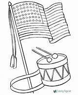 Coloring Pages Flag Printable American Patriotic July 4th Independence Flags United Drawing States Usa Drum Color Kids Vector Print Wind sketch template
