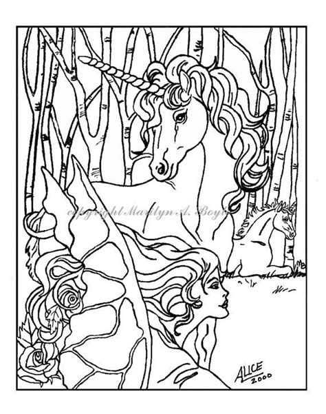 unicorn fairy coloring page printable digital  etsy