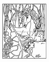 Coloring Pages Unicorn Fairy Adult Unicorns Horse Maiden Etsy Printable sketch template