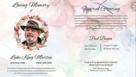 funeral remembrance cards template doctemplates