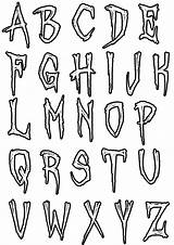 Alphabet Coloring Simple Pages Kids Fonts Lettering Graffiti Styles Tattoo Letras Letters Color Print Font Bubble Fancy Letter Cool Terror sketch template