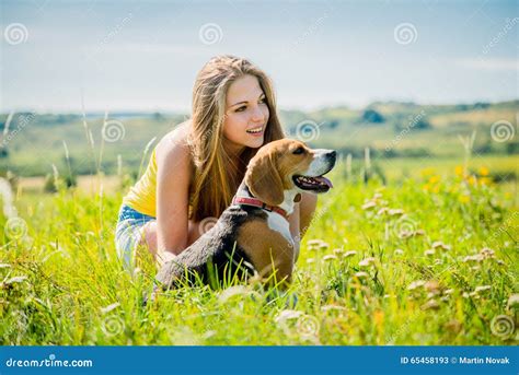 teenager   dog stock image image  people smiling