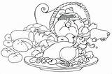 Coloring Thanksgiving Pages Dinner Feast Getcolorings sketch template