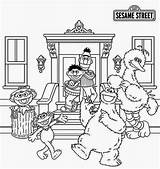 Street Sesame Coloring Pages Elmo Book sketch template