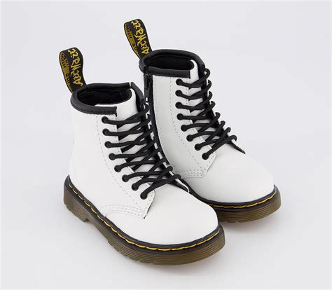 dr martens lace boot  zip brooklee  white romario unisex