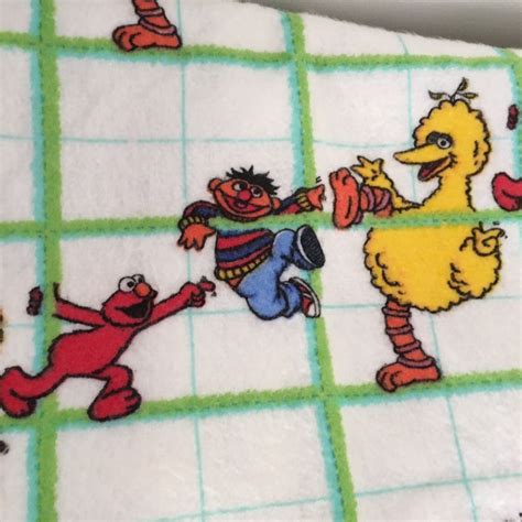 Vintage Sesame Street Blanket 1997 Big Bird Elmo And