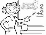 Teacher Birthday Happy Coloring Pages Printable Quotes Wishes Cards Special sketch template