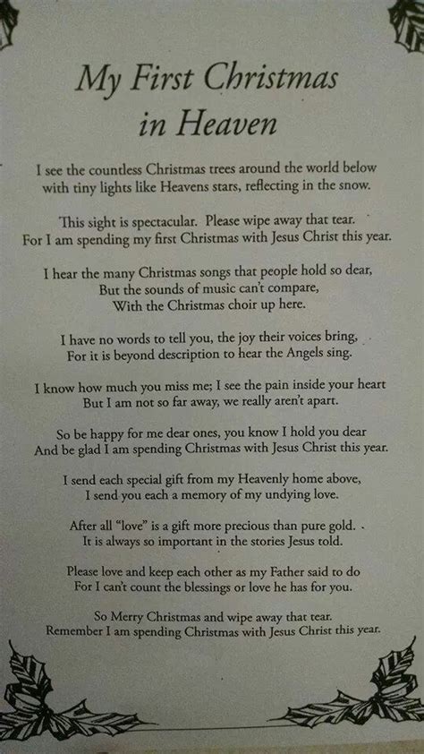 christmas  heaven poem printable web check   christmas