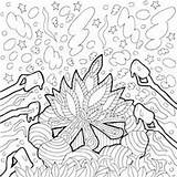 Camping Resolution Zentangle sketch template