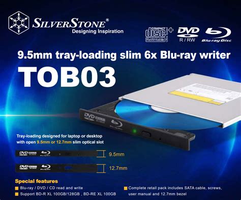Buy Silverstone Tob03 Internal Slimline Blu Ray Dvd