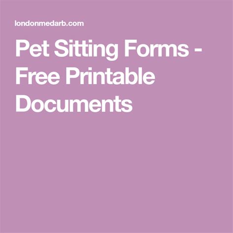 pet sitting forms  printable documents pet sitting forms pet
