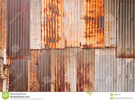 rusty corrugated metal wall stock photo image  damaged