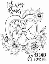 Coloring Pages Pregnant Pregnancy Baby Birth Affirmation Mama Life Printable Mom Affirmations Positive sketch template