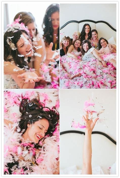 bachelorette party theme idea slumber party complete with feathers