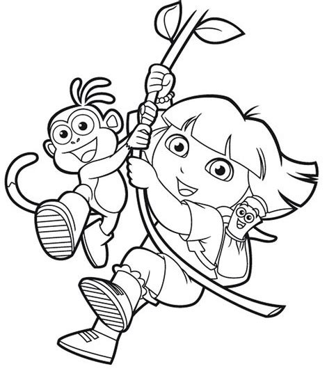 dora boots coloring page coloring pages