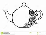 Teapot Tea Coloring Pages Colouring Choose Board Clipart Cup Tattoo sketch template