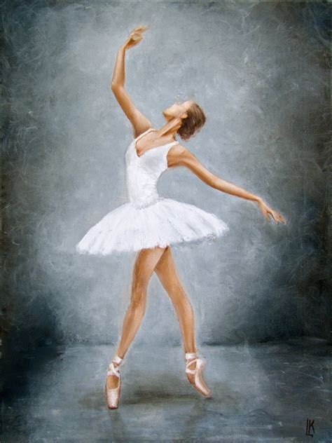 ballerina  white ballet art canvas oil painting realistic etsy