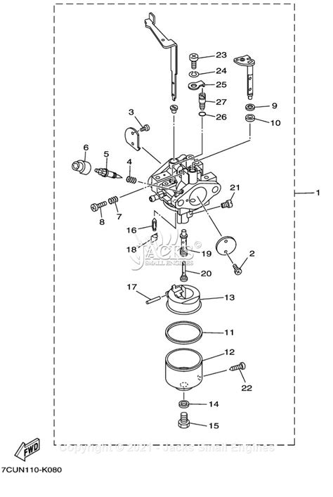 yamaha mzacp ctj  parts diagram  carburetor
