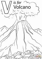 Volcano Coloring Printable Drawing Pages Letter Preschool Alphabet Kids Activities Colouring Crafts Sheet Volcanoes Worksheets Sheets Activity Dinosaur Tickets Supercoloring sketch template