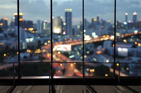 city night view   office window stock photo  image