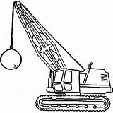 Coloring Wrecking Ball Pages Construction Crane Tractor Vehicles Equipment Heavy Drawing Work Printable Print Kids Vehicle Color Preschool Sheets Getdrawings sketch template