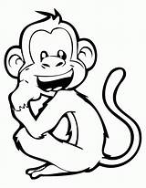 Monkey Coloring Laughing Pages Drawing Line Monkeys Kids Printable Print Hanging Cute Books Colouring Color Animal Drawings Sheets Book Girl sketch template