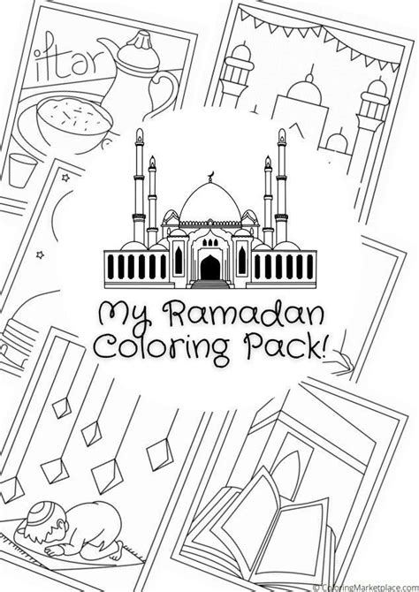 ramadan themed kids coloring ages    pages  etsy