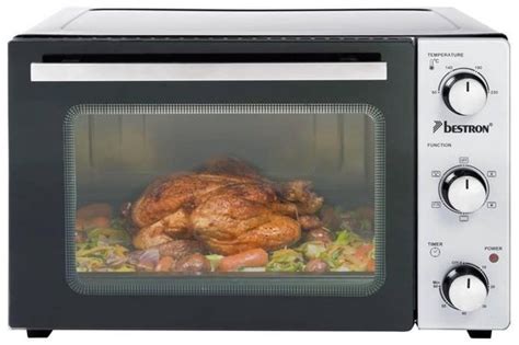 bestron vrijstaande oven met  volume bakoven inlcusief grillrooster draaispit bol