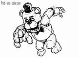Fnaf Coloring Pages Characters Nights Five Color Printable Getcolorings Print sketch template