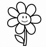 Flower Drawings Colouring Printable Easy Coloring Pages Clipart Spring Use sketch template