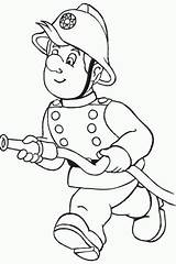Coloring Firefighter Fireman sketch template