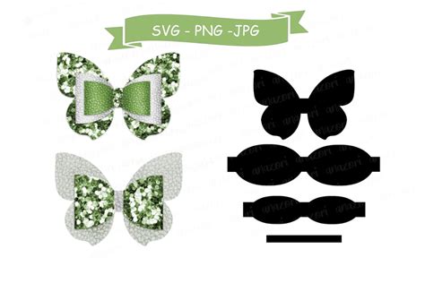butterfly bow svg cut file hair bow svg template  fontsy