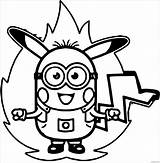 Minion Pages Coloring Pokemon Printable Color sketch template