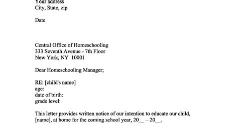 letter  intent  homeschool ny cover letters