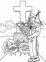Coloring Remembrance Pages Soldier sketch template