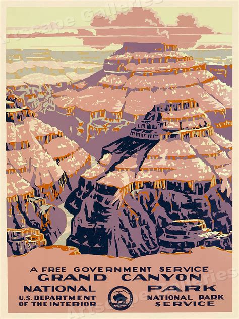 grand canyon national park vintage style wpa travel poster  ebay