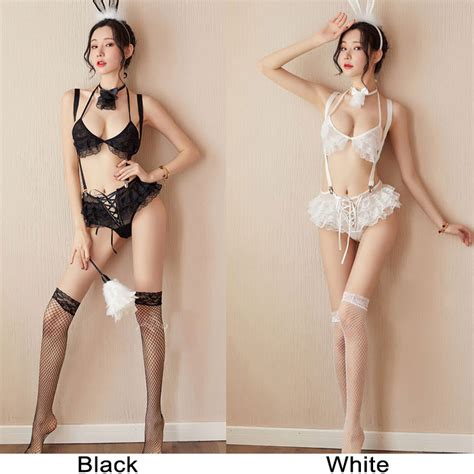 Sexy Bandage Panties Lingerie Lace Bunny Cat Girl Uniform Temptation