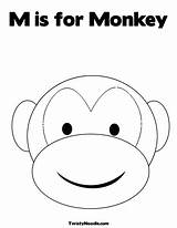 Monkey Face Coloring Book Pattern Template Pages Patterns Templates Printable Quiet Colouring Baby Twistynoodle Google Q85 Print Animal sketch template