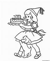 Birthday Coloring Cake Girl Pages Printable Print Color Online Book sketch template