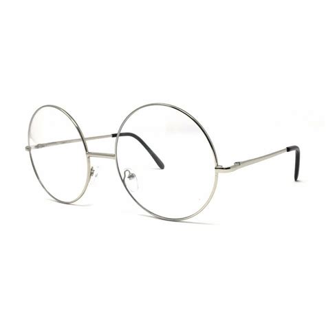 large oversized big  metal frame clear lens  circle eye glasses black walmartcom