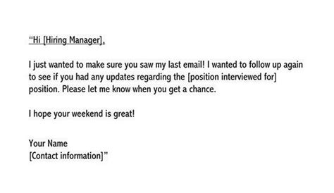 follow  email samples  response  interview