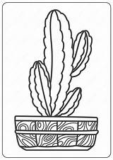 Cactus Coloring Pages Cute Prickly Book sketch template