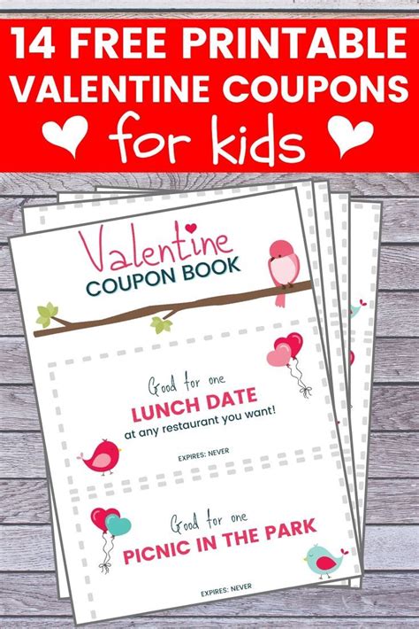 printable valentine coupons  kids valentines coupons