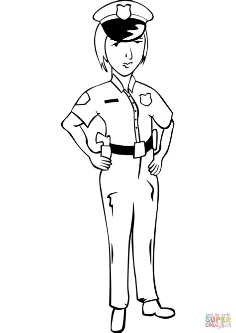 woman police officer coloring page  printable coloring pages